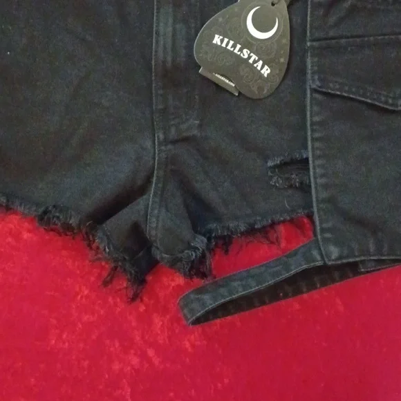 KILLSTAR FURY ROAD DISTRESSED GARTER SHORTS 4X Fits Like 1X - Picture 7 of 8